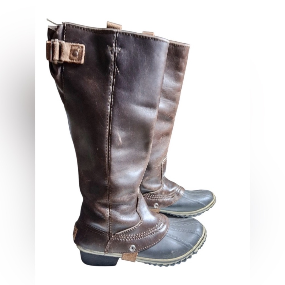 SOREL Women’s Tall Leather Duck Boots – Waterproof Winter Boots – Size 6.5